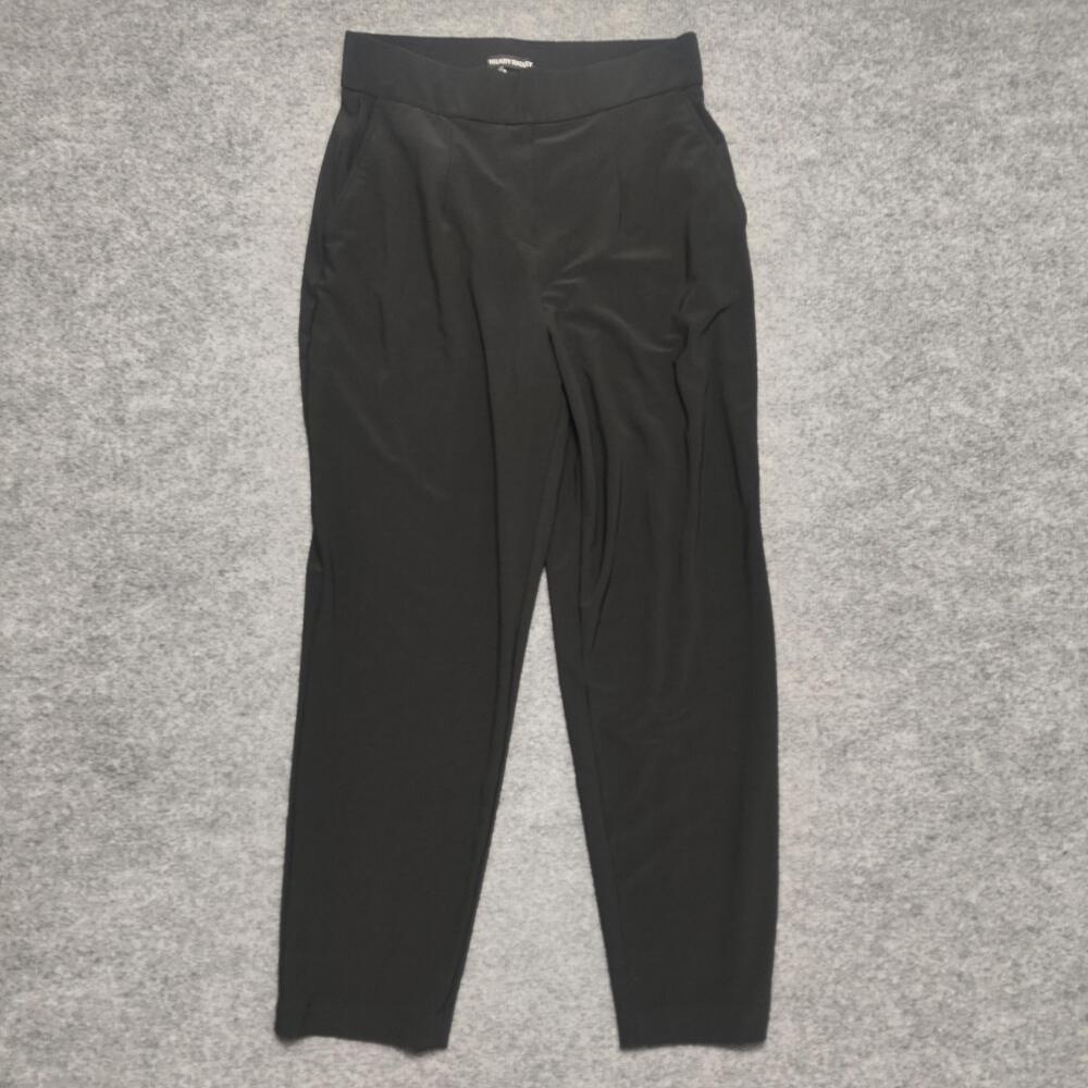 Hilary Radley Pants Womens Medium Black Knit Pull On Straight Leg Stretch Dress